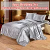 S 4 pièces de luxe en soie ding Satin Queen King Size ensemble couette housse de couette linge de maison avec taies d'oreiller et drap de lit C1020260sc7jy