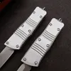 1st 2023 High End Silver Mt UT Auto Tactical Knife D2 Stone Wash Blade CNC 6061-T6 Handle EDC Gift Knives With Nylon Bag