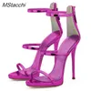 Sandals New Platform Women Slingback Summer Back Zipper Ankle Strap High Heels Dance Shoes n Band Stiletto 230406