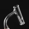 Smoke Full Weld Beveled Edge Side Hole Quartz Finger Banger Nails z pustym filarem Suitfor Glass Water Bongs