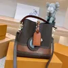 Eimer Tasche Leder Luxus Designer Tasche Marke Frau Umhängetaschen Frauen Schulter Taschen Mode Klassische Braune Blume Tote Handtasche