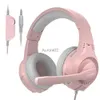 Handy-Kopfhörer ANIVIA A11 Rosa Gaming-Headset-Kopfhörer für Mädchen YQ231120
