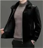 Abrigo de piel sintética para hombre, chaqueta juvenil informal de mediana edad, forro polar de visón, Top de moda, color negro y café, otoño e invierno, 231118