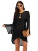 Cover-ups Sexy Cover Up Bikini Women Swimsuit Cover-up Beach Bathing Suit Beach Wear Knitting Swimwear Mesh Beach Dress Tunic Robe 230419