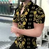 Мужские повседневные рубашки Летняя рубашка высокая качественная 3D -принте с короткими рукавами мода Camisa Hawaiana Hombre для плюс размера 4xl 230420