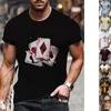 T-shirts pour hommes Poker Image Imprimer Hommes Respirant À Manches Courtes Modèles Occasionnels Été Style Lâche XS-8XL