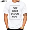 Erkek Tişörtleri DIY PO Logo Doğum Günü Özelleştirilmiş Baskılı T-Shirt Kendi Tasarım Resminiz Özel Çift Tişört Marka Metin Benim Evcil Hayvan Otomobil Tee Tee
