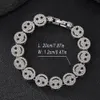 Hip-hop designer collier bracelet designer personnalisé patchwork smiley visage or argent plein diamant collier hommes collier chaîne hommes accessoires