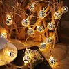 Strängar Led Globe Fairy Lights Marockan Orb Silver Metal Balls String EU Plug Power 6M 10M Holiday Party Decoration för julled