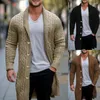 Pulls pour hommes Hommes Hiver Polaire Chaud Moyen Longueur Pull Manteau Cardigan Tricoté Veste Vêtements Laine Bouton Coréen Mâle