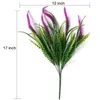 Decorative Flowers Artificial Outdoor Plants Faux UV Resistant Lavender Plastic Shrubs Indoor Outside Greenery Bushes Flower