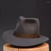 Bérets laine Fedora chapeau Vintage doux feutre chapeaux hommes Trilby chapeaux homme casquette rétro femmes NZ354