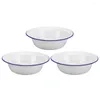 Servis uppsättningar 3st -grad Emalj Bowl Easy Cleaning Vintage Soch Kitchen Sallad Mixing