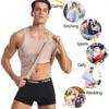 Cintura barriga shaper be-in-shape homens emagrecimento corpo shaper cintura trainer colete barriga controle postura camisa correção de volta abdômen tanque superior shaperwear 231120