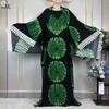 Ropa étnica 2023 Moda musulmana Mujer de verano Vestidos de manga corta con bufanda grande Algodón suelto Boubou Kaftan Islam Africano Abaya