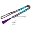 Strands Strings 8mm Naturel Turquoise Violet Imperal Jaspers Perlé Noué 108 Japamala Collier Méditation Yoga Tibétain Bouddha Tête Bijoux 230419