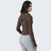 Lu Lu Jacket Hoody Align Manches Longues Femmes Vestes Couleur Unie Femmes À Capuche Sport Yoga Citrons Rembourré Manteau Chaud Top Zipper Fitness Loisirs Définir Veste Running Gym Sp