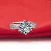 Cluster Rings Brilliant 1CT D Color Moissanite Engagement Ring For Women 14K White Gold Diamond Quality