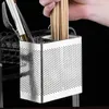 Storage Bottles Stainless Steel Chopsticks Holder Hanging Cutlery Drying Basket Tableware Drainer With Hooks Kitchen Utensil(A)