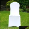 Chair Covers 50/100Pcs El White Er Office Lycra Spandex Ers S Party Dining Christmas Event Decor Drop Delivery Home Garden Textiles Sa Dhmna