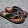 Slippare Luxe Leather Summer Men Beach Flip Flops Man Bekväm sko Casual Fashion Fishing Flipflops Classic Outdoor 230419