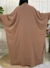 Ethnic Clothing Muslim Abaya Dress Dubai Button Down Super Wide Open Front Kimono Cardigan Islamic Women Kaftan Turkish Robe Modest