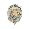 Decorative Flowers Highlands Cow Wreath Easter Spring Decor For Front Door Window Hanging Garland Festival Fireplace Decoration