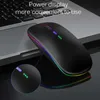 マウスBluetooth 5.0ラップトップ用ワイヤレスマウスコンピューターPC MacBook Gaming Mouse 2.4GHz rechargeable RGB Light Power Indicator