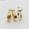 Wedding Rings 3pcs Wedding Engagement Rings Sets Handmade 24k Gold Plated Jewery cz Diamond Statement Marriage Couples Ring Q231120