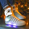 Boots Adults USB Charging Led Luminous Shoes For Men's Fashion Light Up Casual Men back to the Future Glowing Sneakers 231118