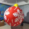 Enorme festivo suspenso ornamento de natal inflável bauble pendurado bola iluminado balão para decoração de teto