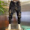 Men's Pants High-quality Polyester Versatile Stylish Baggy Long Reinforced Pockets Elastic Waist For Sportswear Hip Hop