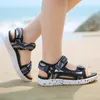 Sandalen Spring Summer Brand Kids Sandalen jongens meisjes strandschoenen ademen plat sandalen pu lederen kinderen buiten schoenen maat 28-40 230420