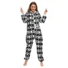 Womens Sleepwear Onesie Christmas pajamas printed womens jumpsuit striped reindeer zippered hoodie thick 231120