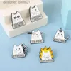 Broches Broches Dessin Animé Chat Émail Broche Je vais Bien Citation Métal Mignon Animaux Couteau Badge Lel Vêtements Broche Bijoux Cadeau Sac À Dos Cadeau pour AmisL231120