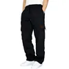 Pantalon Cargo pour hommes, couleur unie, bas droit, jogging de sport en plein air, Streetwear décontracté, ample, assorti avec tout