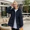 Women's Trench Coats 2023 Fashion Fur Collar Warm Hooded Women Down Jacket Winter White Duck Female Parker Streetwear