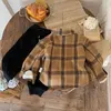 Jacken Junge Plaid Kinder Mäntel Mode Kinder Oberbekleidung Winter Frühling Herbst 2023-036