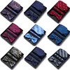 Cravates d'arc Cravate pour hommes dans une boîte-cadeau Bowtie et boutons de manchette carrés de poche pour hommes de mariage d'affaires costume formel cravate personnalisée Gravata