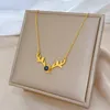 Pendant Necklaces 12pcs/lot Stainless Steel Gold Silver Color Projection Deer Chain Necklace For Women Fashion Jewelry Gift Wholesale