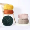 Pillow 40cm Round Wheel Seat Pouf Soft Velvet Pleated Comfortable Throw Floor Sofa Baywindow Home Decor Coussin