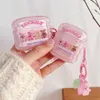 Earphone Accessories Pink Bear Lucky Earphone Case For AirPods 3 Protective Cover with Star Keychain For Airpods 1 2 Pro Pro2 Bluetooth Headset funda J230420