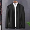 Men's Jackets Men Outerwear Stylish Mid Length Cardigan Smooth Zip Up Closure Stand Collar Loose Fit Fall/winter Coat Winter