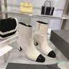 Bottes Design à la mode pour femmes, décoration de travail, bottes de chevalier antidérapantes, chaussettes décontractées