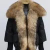 Women's Down Parkas 2023 Winter Women Warm Coat Overized Real Fur Collar Thick Luxury Outerwear Fashion 90 Goose 231118