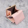 Wallets Fashion Ladies Wallet Short Paragraph Simple Heart-shaped Mini Student Purse Solid Color Clutch Card Bag