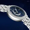 Armbandsur Fairwhale Luxury Fashion Design Diamond Starry Sky Quartz Watch for Women Waterproof Elegant Ladies Wristwatch Reloj Para Mujer