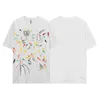 Męski ss 24 designerski lanvis t -shirt szorty moda i damski beżowy plamek alfabet druk Trendy Lanvis Casual Loose Half Sleeve Biała koszulka Lanvis 9962