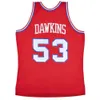 24S 1976-77 Darryl Dawkins 76erss Basketball Jersey Philadelphias Mitch e Ness Throwback Jerseys Azul Vermelho Branco Tamanho S-XXXL Jersey de basquete
