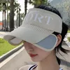 Breda randen hattar Sommarkvinnor Baseballmössa tomt topp stickade stort infällbart visir utomhus urban sportsol skydd hatt